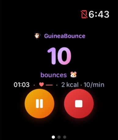 Apple Watch workout screen with live jump count